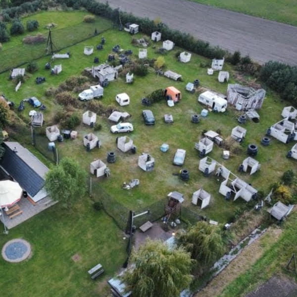 Arena Paintball Opole z lotu ptaka.